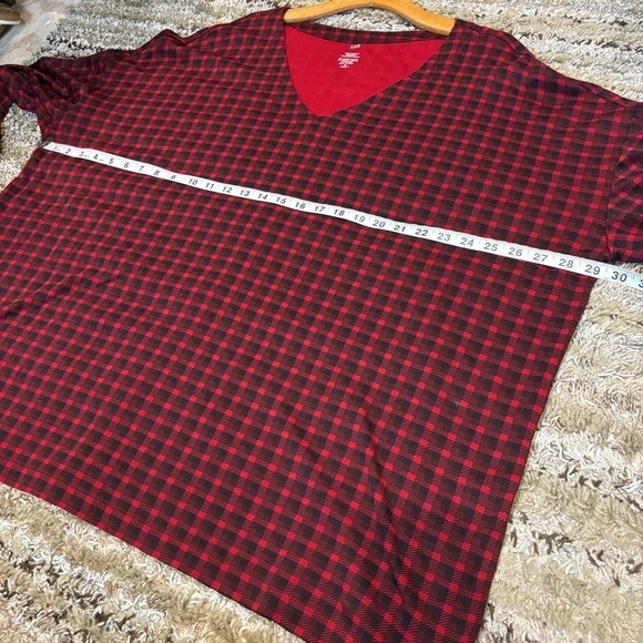 J Jill 3X Top Luxe Supima Everyday Tunic V-Neck Red Black Plaid - Picture 8 of 9